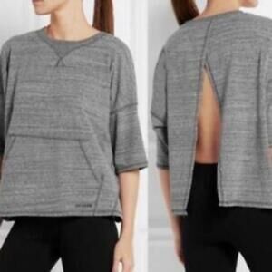 Ivy Park split back short sleeve T shirt, heathered grey size small